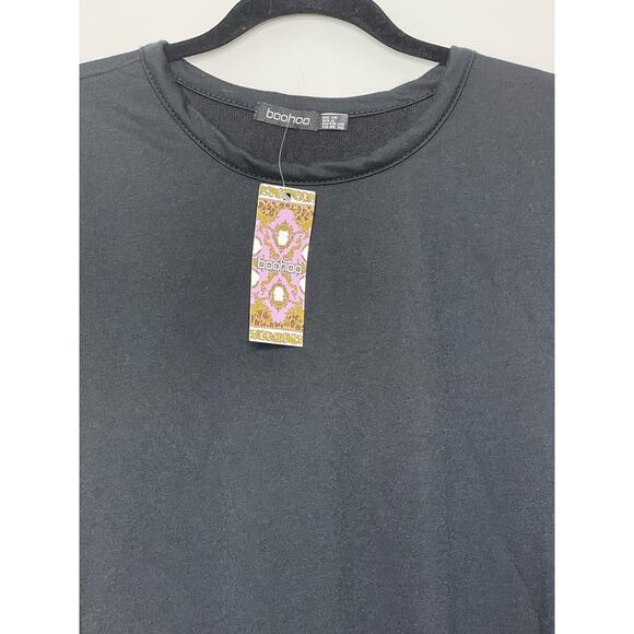 Boohoo Maternity Long Sleeve Top Crewneck Color Block White Black Size 10 NWT - Picture 3 of 12